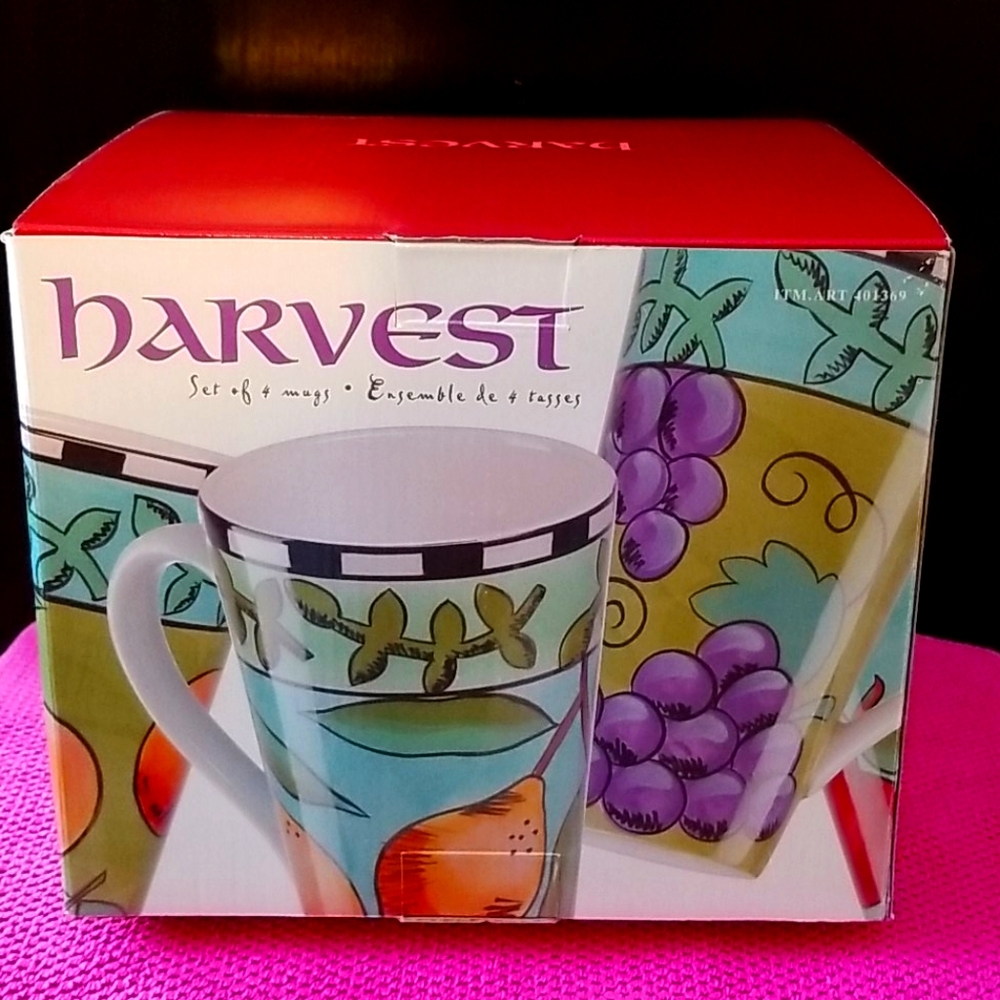 NWT Set of 4 Large Mugs Harvest by Ursula Dodge